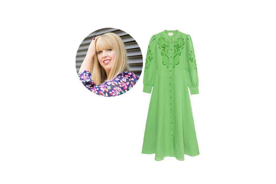 Green is one of the trend colors of the season.  That's why a dress in this color should not be missing from Nane, Head of Fashion. 