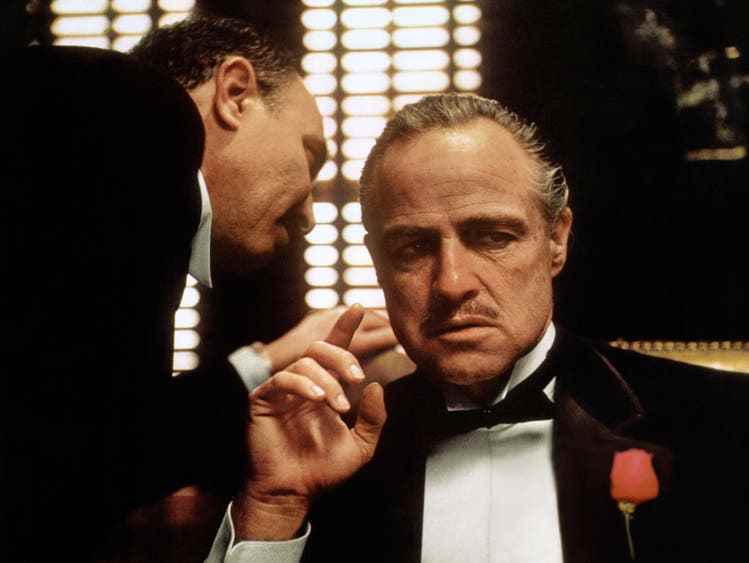 Marlon Brando as Don Vito Corleone in The Godfather (1972).