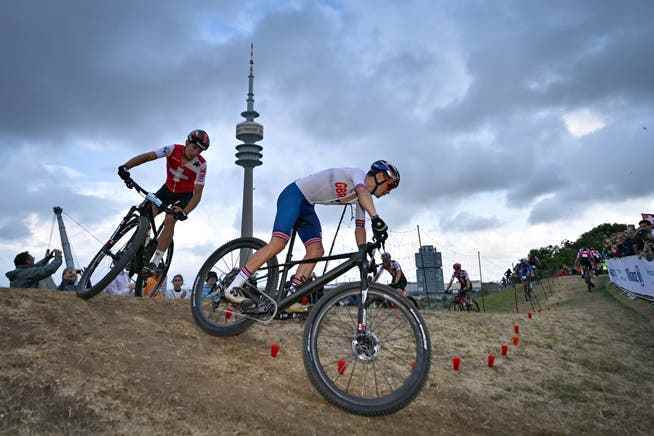 The mountain bikers also fought against each other in the Olympic Park.