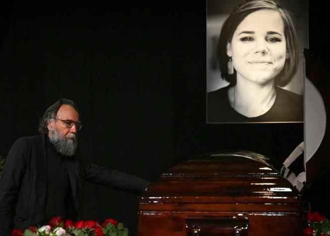 Russian ideologist Alexander Dougin attends, in Moscow, on August 23, 2022, the farewell ceremony for his daughter Daria Douguina, killed a few days earlier in the explosion of a car bomb.