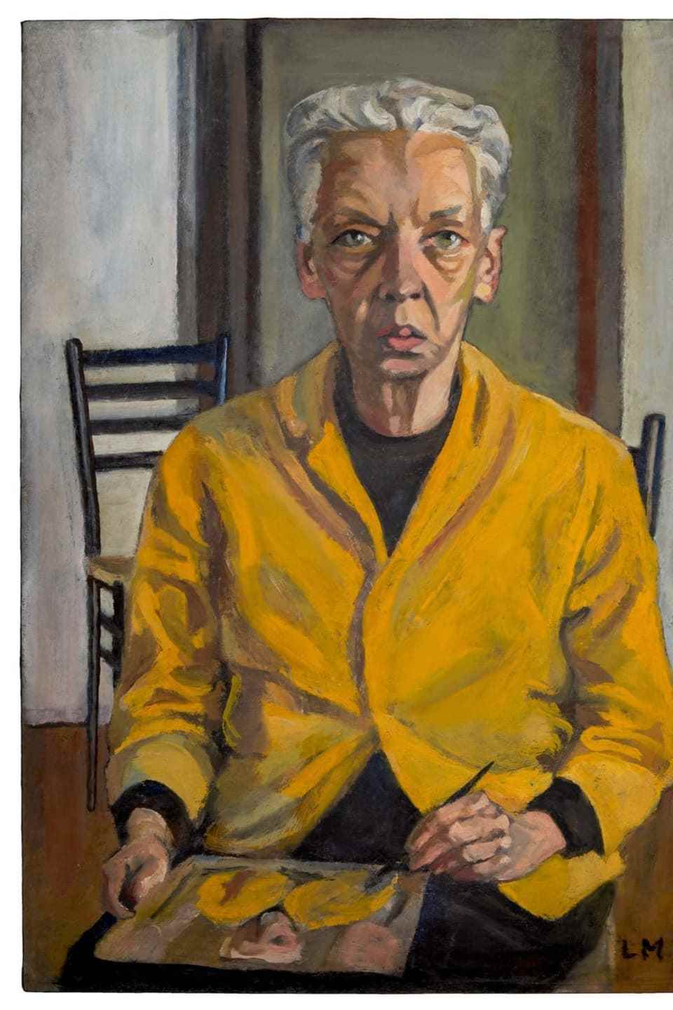 In 1976 Liselotte Moser painted her last self-portrait in oil on canvas.
