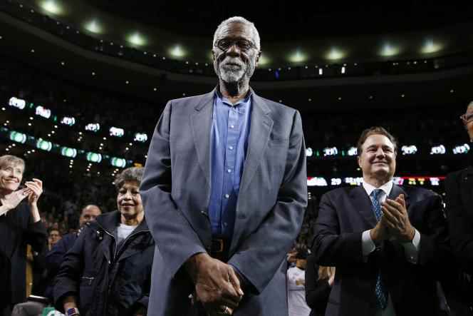 Basketball player Bill Russell, during a tribute reserved for him in Boston, November 1, 2013.