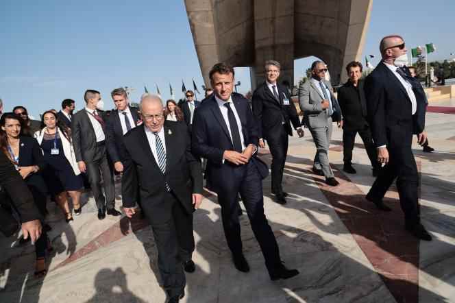 French President Emmanuel Macron in Algiers on August 25, 2022. 