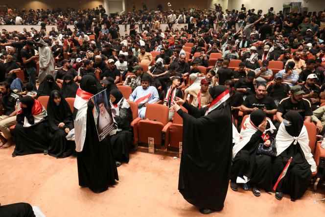 During the occupation of the Iraqi parliament by supporters of populist Shiite leader Moqtada al-Sadr, in Baghdad, August 1, 2022.