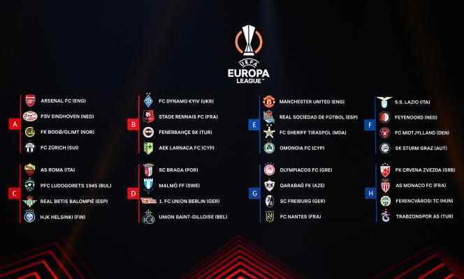 The draw for the group stage of the 2022-2023 UEFA Europa League football tournament in Istanbul on August 26, 2022. 