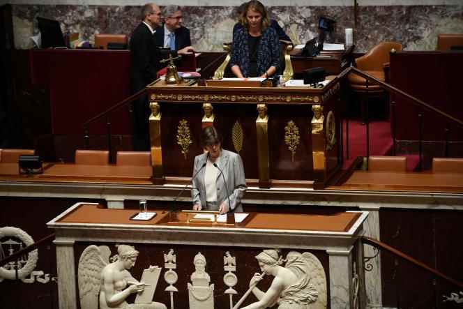 The French Minister for Foreign and European Affairs, Catherine Colonna, at the National Assembly, on August 2, 2022 in Paris, during the examination of the bill authorizing the accession of Sweden and Finland to NATO.