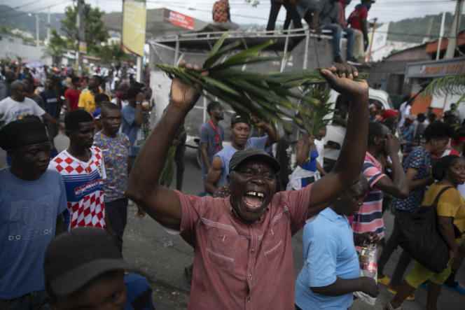 A demonstration to protest against the cost of living, in Port-au-Prince, Haiti, on August 22, 2022.