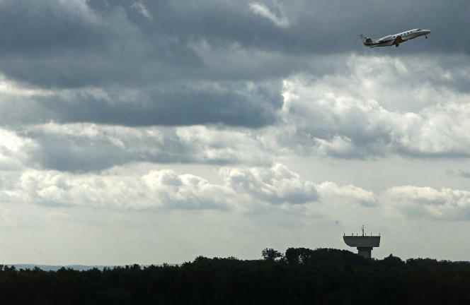 A private jet takes off from Luxembourg-Findel airport in Luxembourg on July 18, 2012.