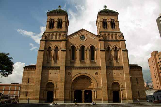 The Metropolitan Cathedral of Medellin, Colombia, managed by the Archdiocese of Medellin.  June 3, 2021.