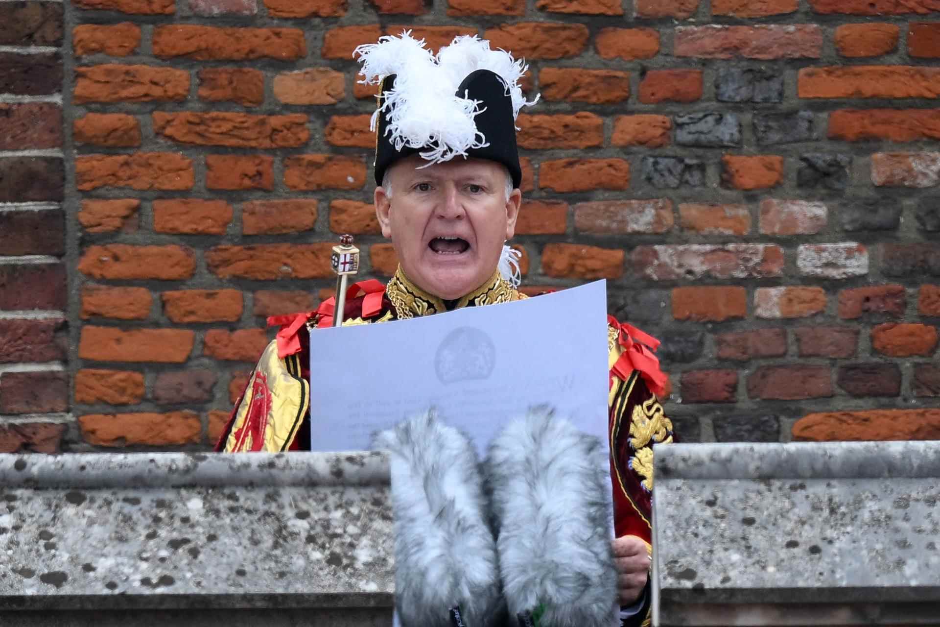 The proclamation of Britain's new king, King Charles III, is read from the balcony of Friary Court at St. James's Palace, London, September 10, 2022.