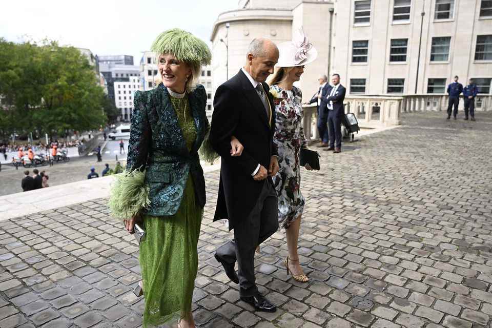 The mother of the bride Princess Astrid in a whimsical feather look