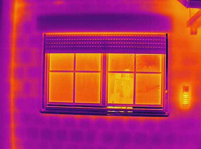 Thermal analysis photo of an apartment in Marktoberdorf, Germany, February 02, 2022.
