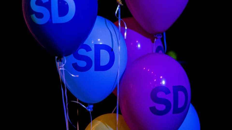 Balloons of the Sweden Democrats.
