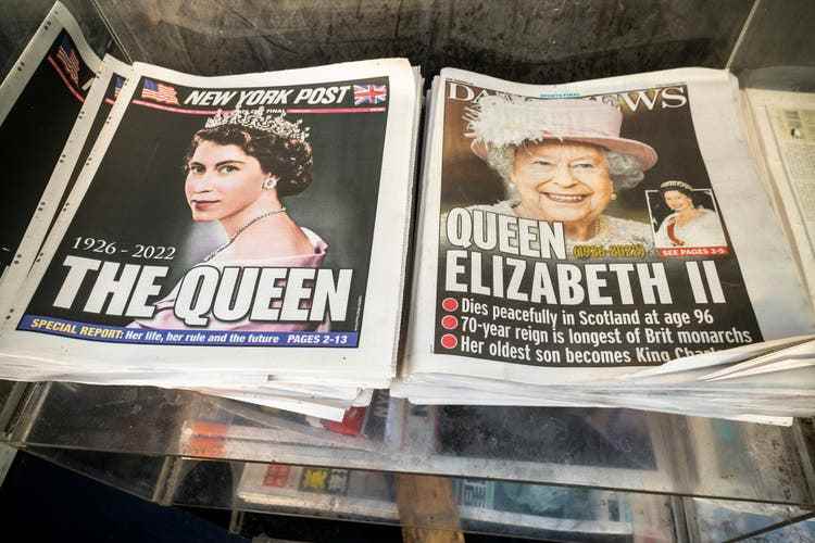 The death of Queen Elizabeth II also made the headlines in the USA the following day. 