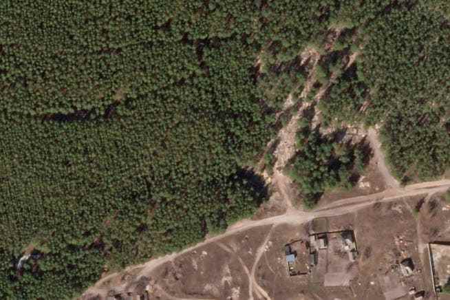 A satellite image from March shows the cemetery, which has been in existence for decades. 