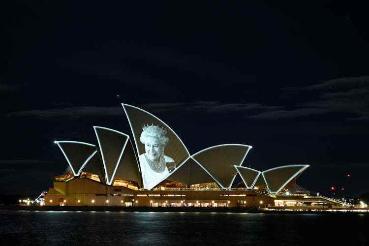 There was also nationwide mourning in Australia after the death of the Queen.  As a sign of remembrance, her image shone on the Sydney Opera House.