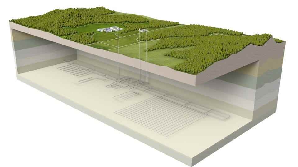 3D model of the repository, underground passages