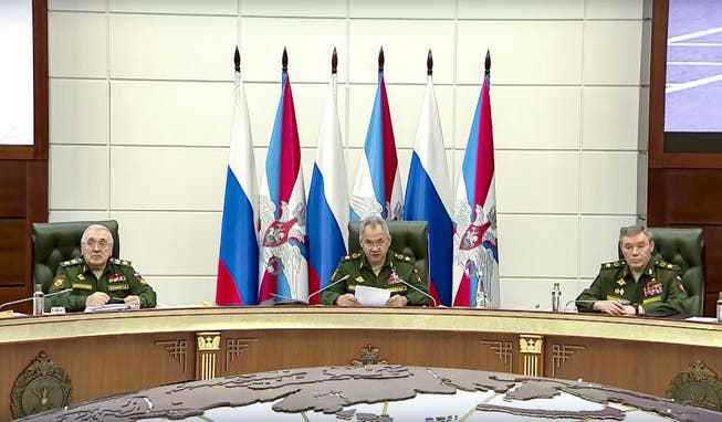 Russian Defense Minister Sergei Shoigu in a televised speech on September 21.