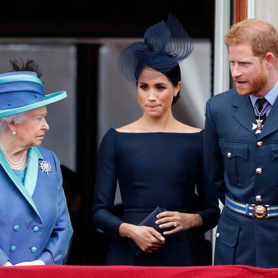 Queen Elizabeth, Duchess Meghan and Prince Harry