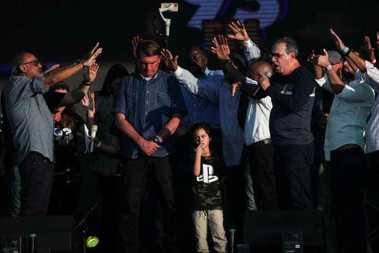 Im Namen Gottes: Präsident Jair Messias Bolsonaro im Juli 2022 bei einem evangelikalen Event in Rio de Janeiro. 