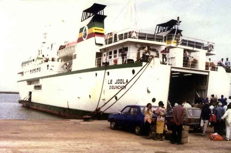 The German-made ship was built for river navigation.  In Senegal it was used in the Atlantic.
