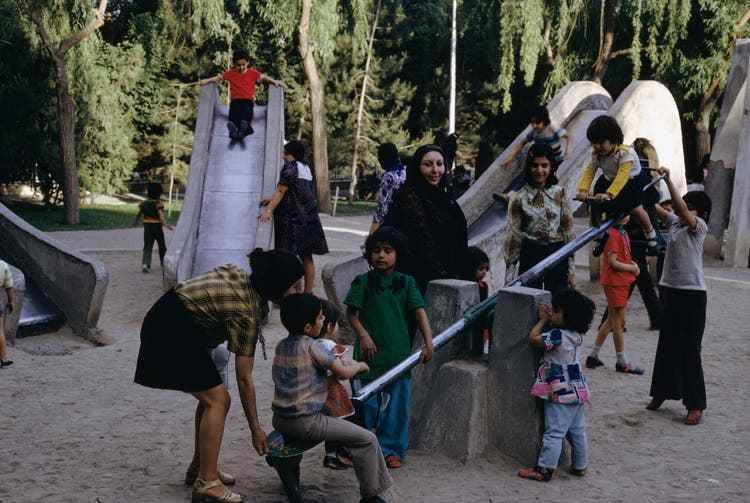 A public playground in Tehran, 1976.