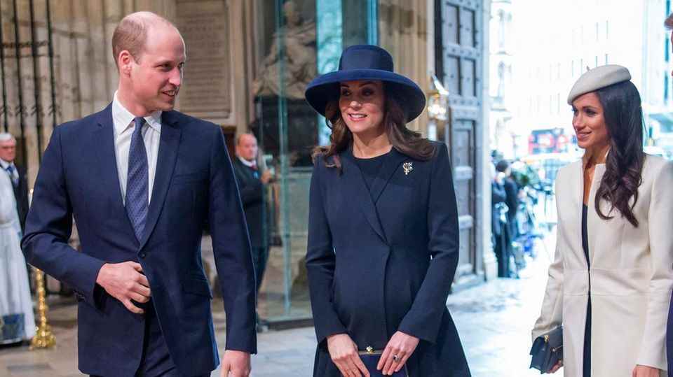 Prince William and Catherine, Princess of Wales, with Duchess Meghan