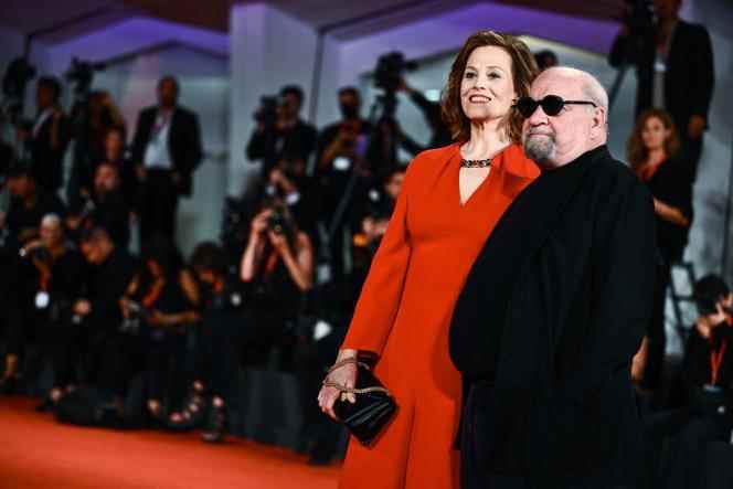Actress Sigourney Weaver and director Paul Schrader, on September 3, 2022, during the screening of the film 