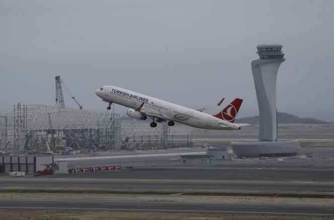 A Turkish Airlines plane takes off from Istanbul airport in April 2019.