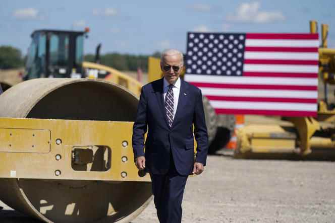United States President Joe Biden at the Intel construction site on September 9 in Ohio.