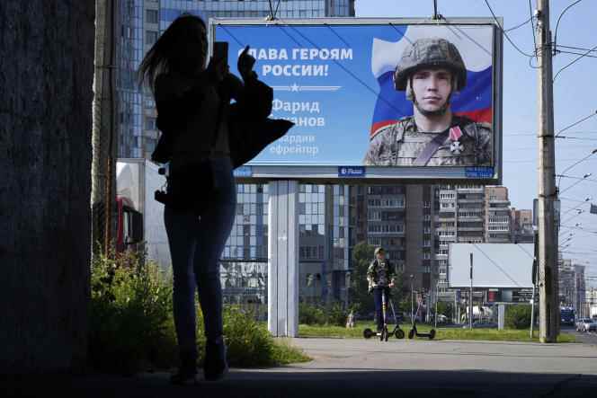 An army propaganda sign reading 