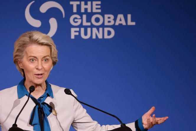 European Commission President Ursula von der Leyen at the Seventh Global Fund Replenishment Conference in New York on September 21, 2022.