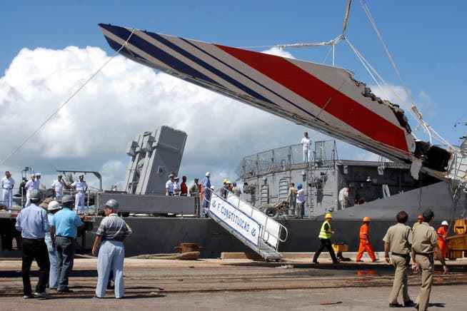 Debris from the missing Air France Flight 447, recovered from the Atlantic Ocean, arrives at the port of Recife June 14, 2009.