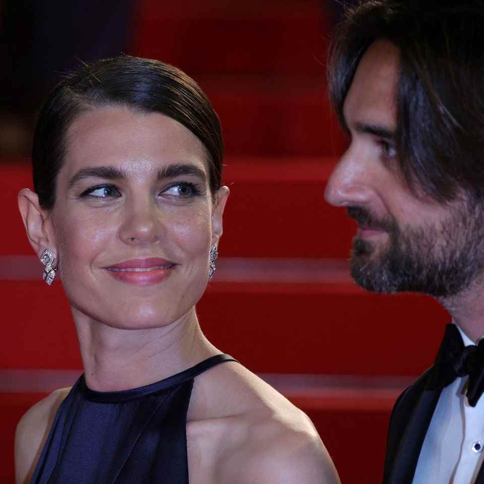 Charlotte Casiraghi and Dimitri Rassam during a rare appearance together at the Cannes Film Festival. 
