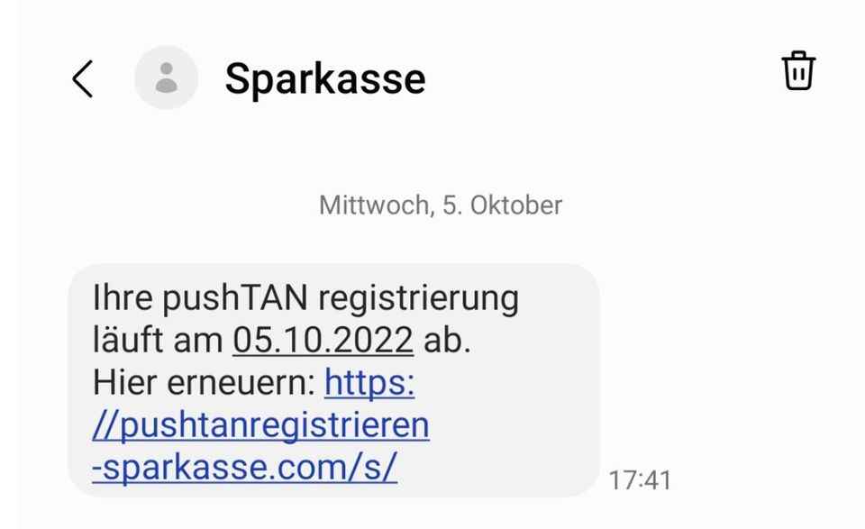 If you receive this SMS, please do not click on the link.