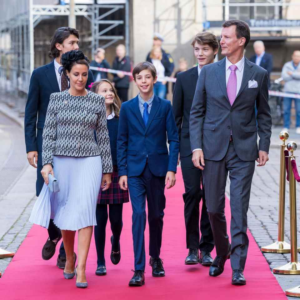 Prince Joachim with Princess Marie and the children Prince Nikolai, Princess Athena, Prince Henrik and Prince Felix.