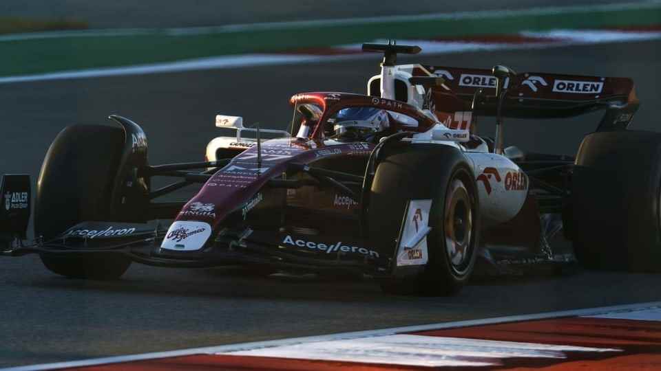Valtteri Bottas' Formula 1 car racing in the USA.
