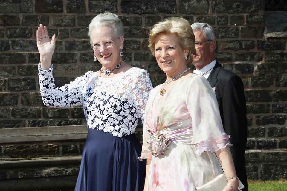 Queen Margrethe (left) was not allowed to celebrate her wedding with her sister Anne-Marie.