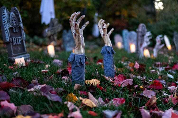 Halloween decorations in Chicago.