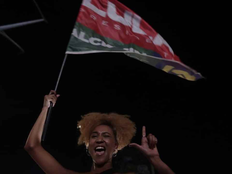 Woman with Lula flag