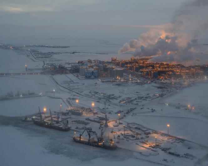 The Yamal LNG gas production site, financed by Total, Novatek, CNPC and Silk Road Fund, on the Yamal Peninsula along the estuary of the Ob River, Russia, in November 2018.