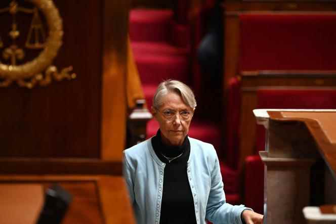 French Prime Minister Elisabeth Borne at the National Assembly in Paris on October 3, 2022.