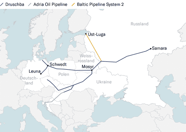 The Druzhba pipeline: an important artery for Europe's oil supply
