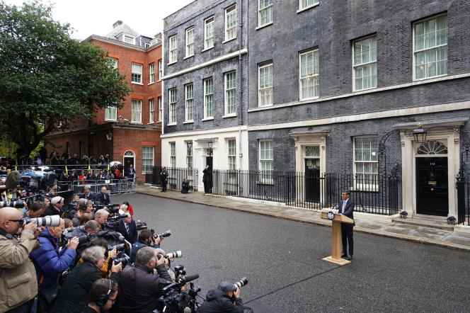 Rishi Sunak, outside 10 Downing Street, in London, Tuesday October 25, 2022.