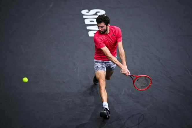 Gilles Simon at the Paris-Bercy tennis tournament (ATP 2020), in Bercy, on November 3, 2020. 