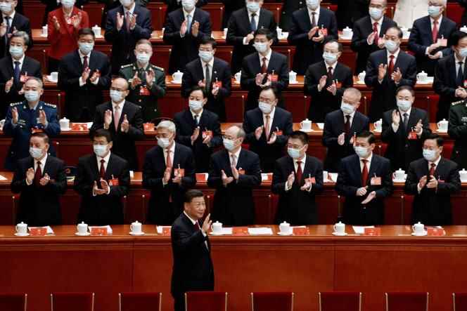 Chinese President Xi Jinping on October 16, 2022, in Beijing, at the opening of the 20th Congress of the Communist Party of China.