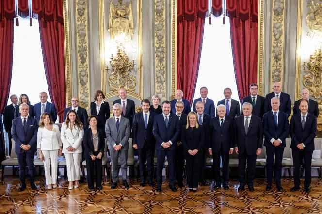 The Giorgia Meloni government was sworn in under the golds of the Quirinal Palace, Saturday October 22, 2022 in Rome.