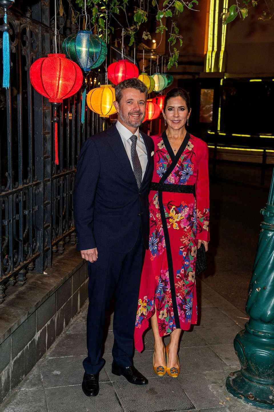 Princess Mary wears a colorful dress at the Hanoi Opera House reception. 