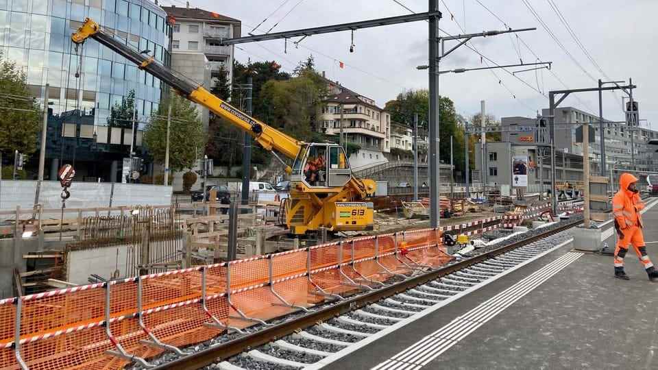 Construction site railway station