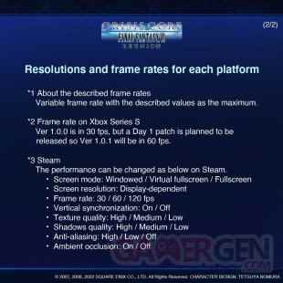 Crisis Core Final Fantasy VII Reunion resolution framerate 2